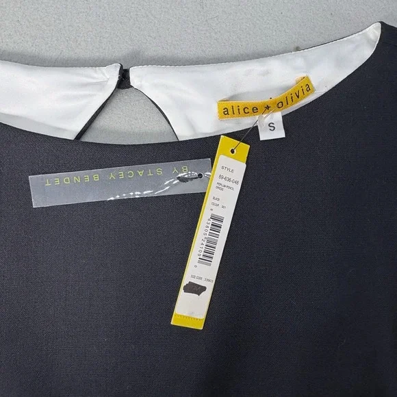 Alice + Olivia Sleeveless Peplum Dress Small  Black Wool Lined Wedding Party NWT - Picture 10 of 15